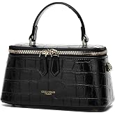 Women's crocodile-embossed crossbody bag, shoulder bag with adjustable shoulder strap, retro square tote bag.