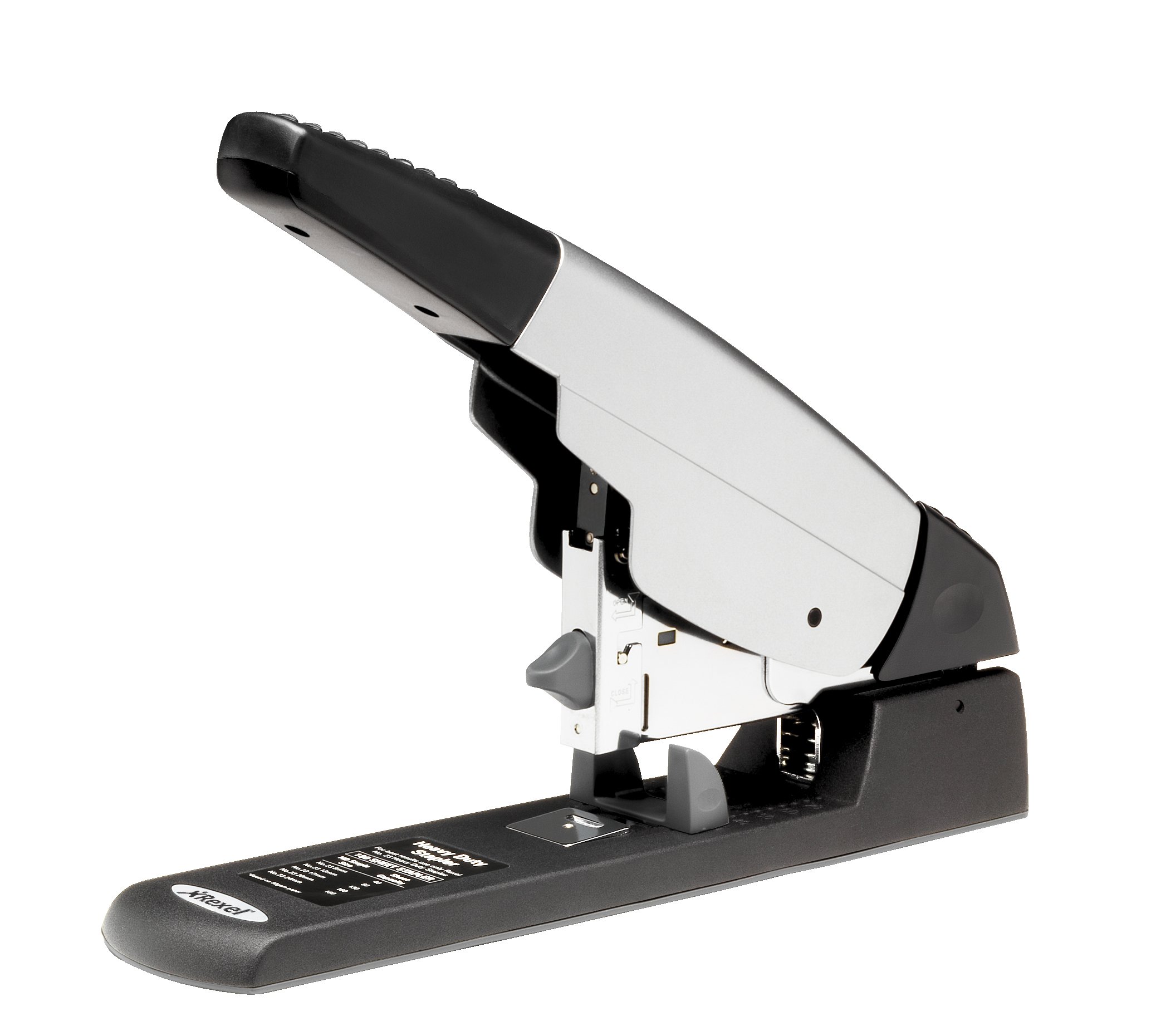 Rexel Apollo Heavy Duty Stapler, 200 Sheet Capacity, Uses Rexel No.23/8 staples, Metal Body, Silver/Black, 2100921