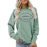 Football Sweatshirt For Women Game Day Long Sleeve Shirts Graphic Crewneck Pullover Tops, Fall Winter Sweatshirt
