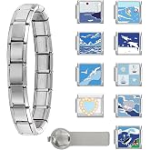 ITingstere Italian Charms Bracelet Sets with Starter Brascelet DIY Gifts | Italian Charms Bracelet, Modular Charm, DIY Module Jewelry Gifts for Women Men,Handmade Bracelet Link