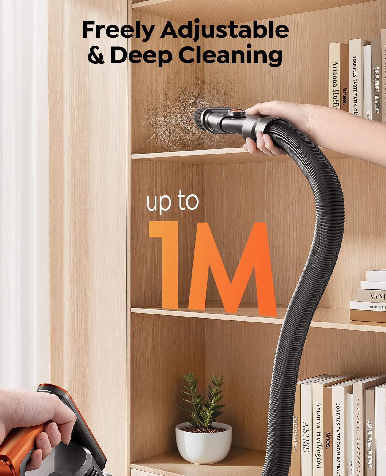 Cordless Vacuum Cleaner 50KPA/600W/65 Mins Cordless Stick Vacuum with Touch Screen, Anti-tangle&AUTO Mode,Wall Charging Powerful Handheld Vacuums for Home Carpet/Car/Pet Hair - Ideal for UK Homes