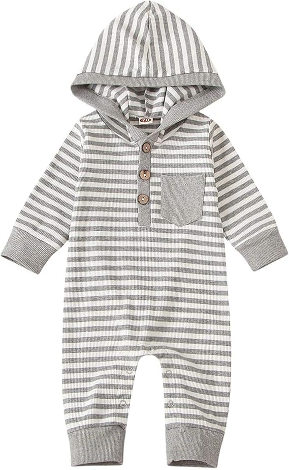 Amazon Co Jp ロンパース Kaoayi ベビー服 フード付き カバーオール かわいい 長袖 赤ちゃん 服 新生児 おしゃれ ストライプ サロペット 男の子 女の子 ジャンプスーツ ベビー 韓国 春 夏 秋 子供服 肌着 パジャマ 人気 幼児服 退院着 出産お祝い 服 ファッション小物
