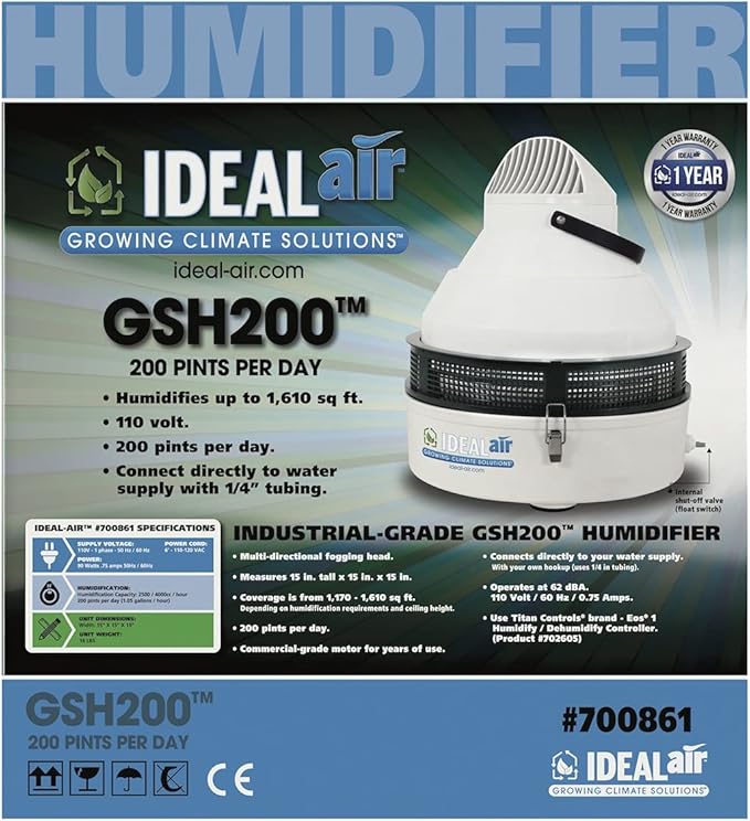 Amazon Com Humidificador De Grado Industrial Ideal Air 0 Pintas Jardin Y Exteriores