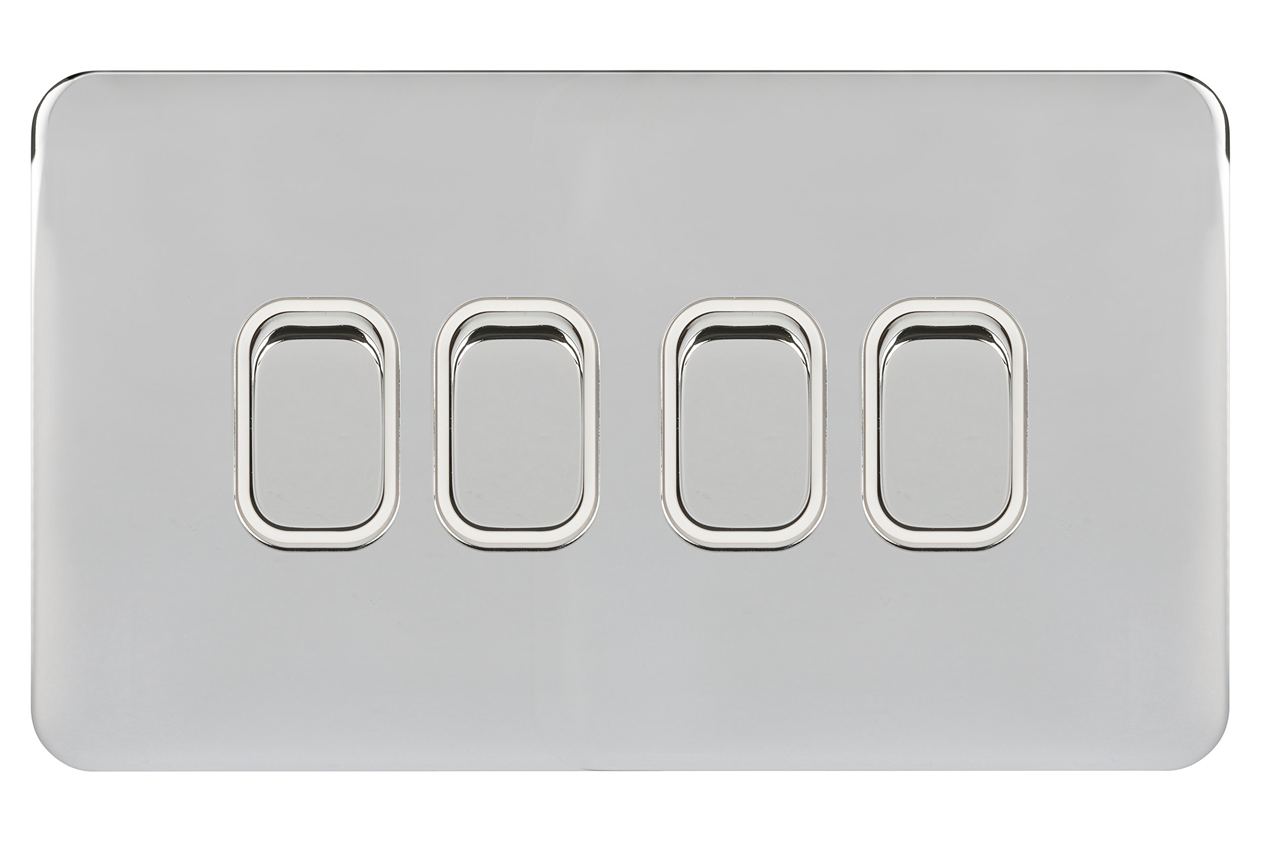 Schneider Electric GGBL1042WPC Lisse Screwless Deco 10AX 4G 2W Switch WPC, 240 V, Polished Chrome