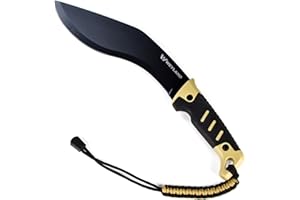 WEYLAND Kukri Machete Knife with Tactical MOLLE Sheath - Fixed Full Tang Steel Blade Machete for Cutting Trees Heavy Duty for Clearing Brush, Yard Work, Gardening, Camping and Hiking