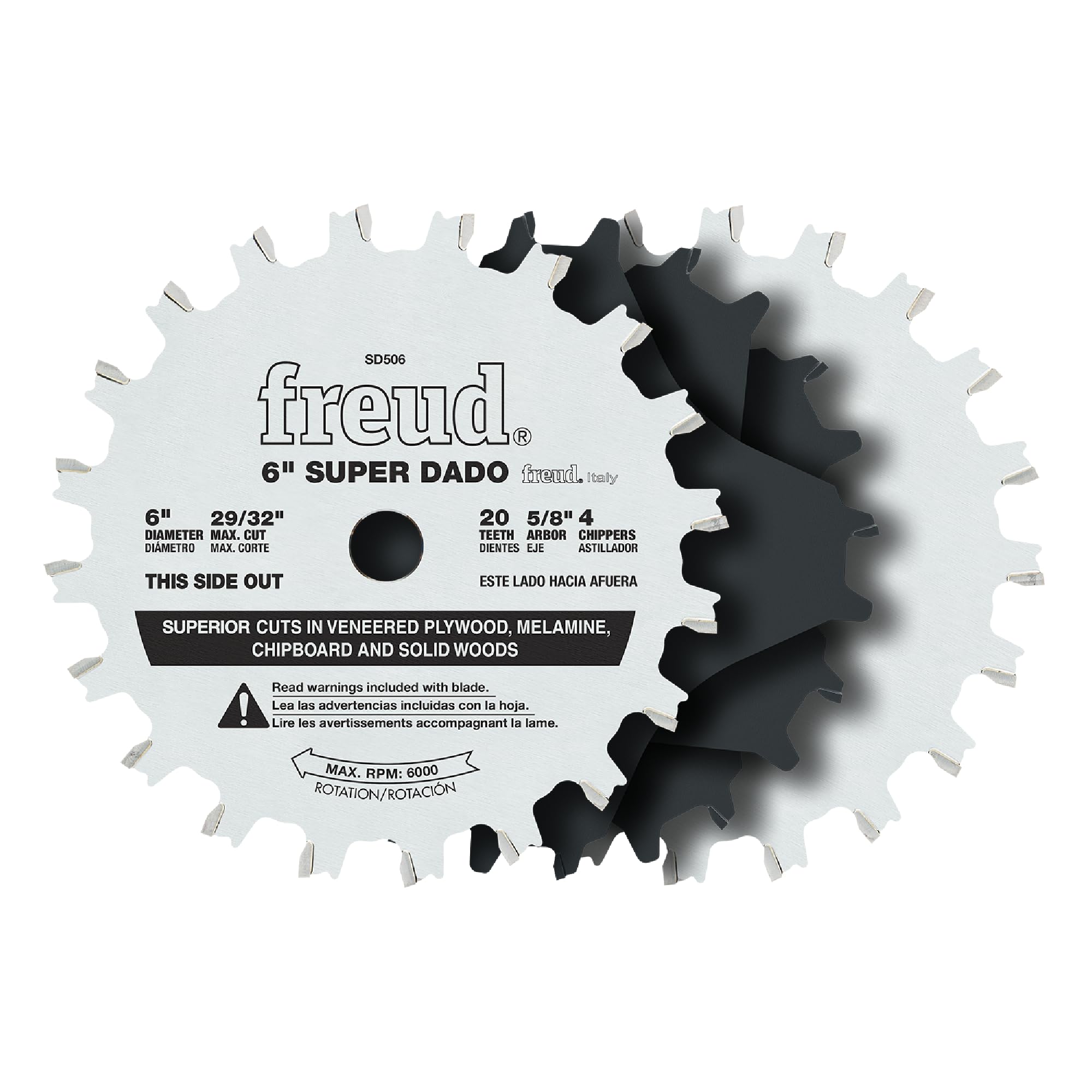 Freud SD506 6" Super Dado Sets, Multi, One Size