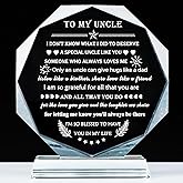 YWHL Uncle Gifts from Niece Nephew, Fathers Day Birthday Gifts for Uncle Who Have Everything, To My Uncle Crystal Keepsake Present Best Uncle Ever Gifts on Christmas Thanksgiving Day