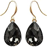Navachi 18k Gold Plated Water Drop Multicolor Zircon Dangle Drop Earrings