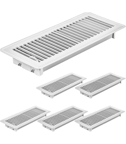 Floor Register 6x14-2 Pack Vent Covers For Home Floor Wall Ceiling With Screw Heavy Duty Steel Walkable Finish Metal Floor Vent Covers Adjustable Airflow HVAC Register Grilles