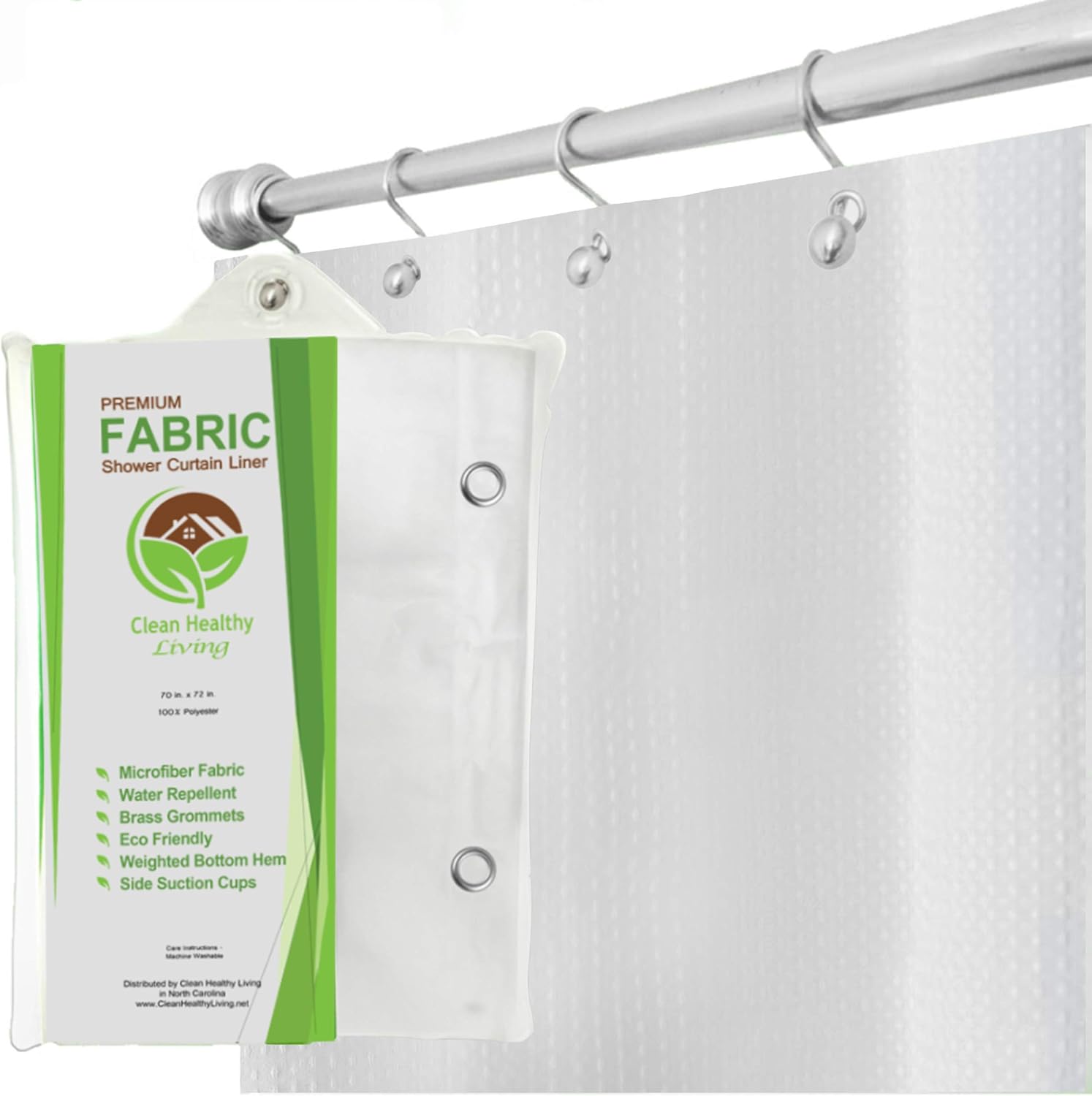 Amazon Com Clean Healthy Living Microfiber Fabric White Shower