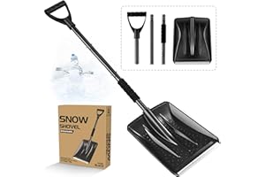 Snow Shovel, 42.5"/108cm Portable Snow Shovels for Winter, Lightweight Pelle a Neige with D-Grip, Non-Slip Sponge and Durable
