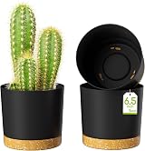 ZMTECH 16.5cm Plant Pots Set of 3 Dark Grey Modern Planters with Drainage Holes