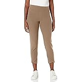 SLIM-SATION Women's Pull on 28 Inch Five Pocket Solid Twill Knit Ankle Jean