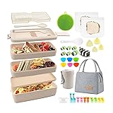 Meltset M 35Pcs Bento Box Japanese Lunch Box Kit