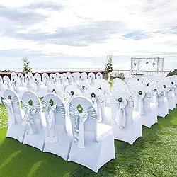 VEVOR 150 Pcs White Chair Covers Polyester Spandex