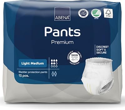 ABENA Pants Light Incontinence Pants M0 900ml 32-43" Waist 15PK