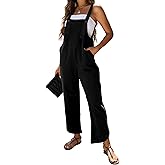 Omoone Women Sleeveless Straps Baggy Jumpsuit Overalls Casual Summer Bib Rompers Pockets