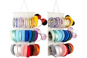 JOYMOMO Hanging Headband Holder For Girls,Felt Headband Organizer Headband Storage Holder Organizer For Headband (Without Headbands) (Cream)
