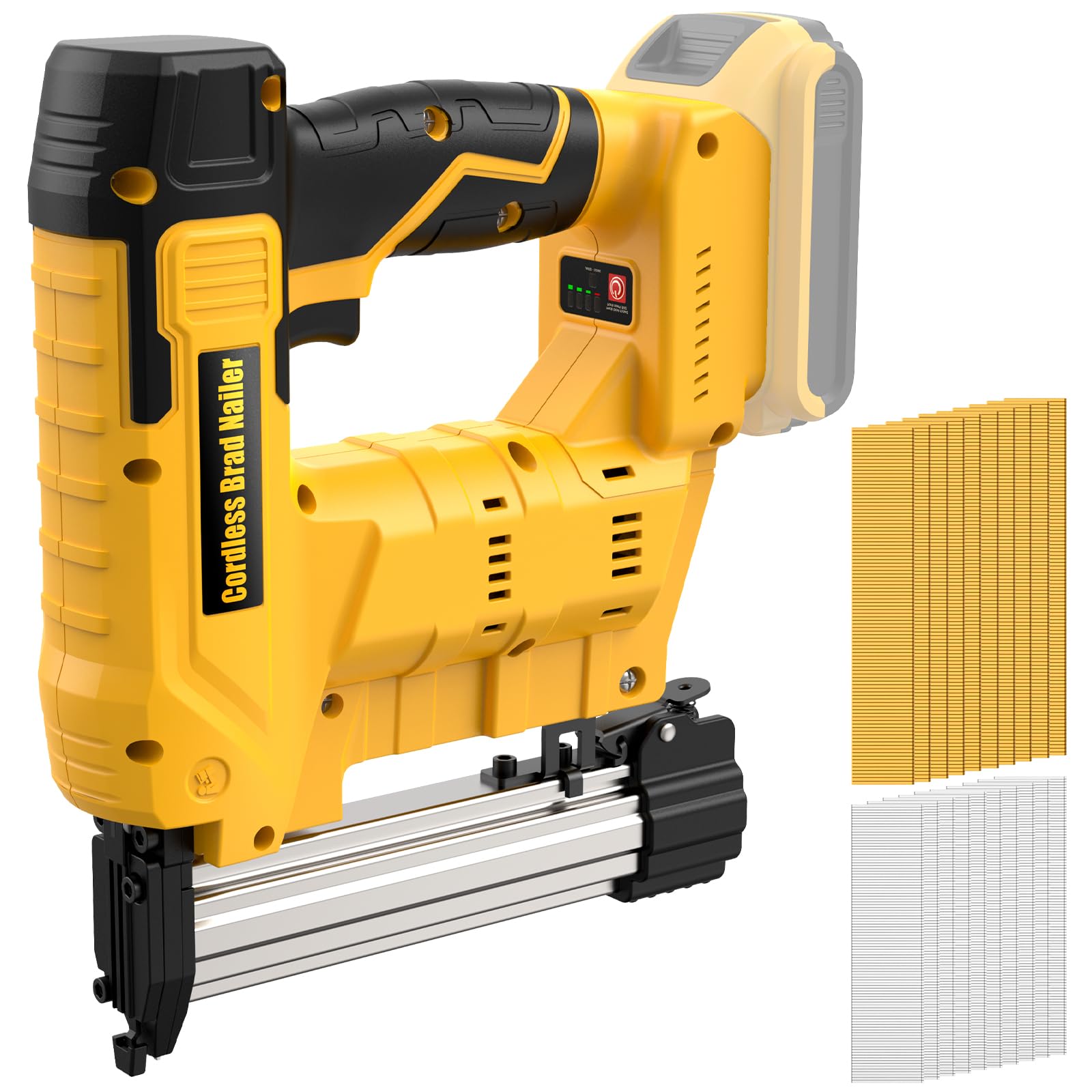 Photo 1 of 18 Gauge 2-in-1 Cordless Brad Nailer & Staple Gun, Compatible with DeWalt 20V MAX Batteries(No Battery),Includes 1000 Brad Nails & Staples for Home Improvement, DIY & Woodworking