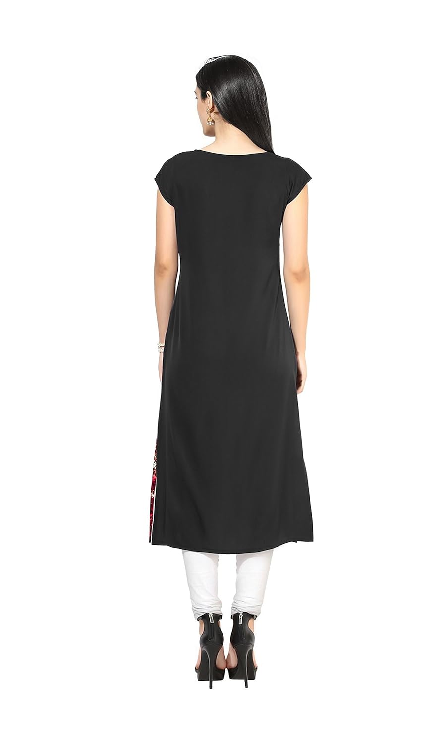 ziyaa women's straight faux crepe kurta