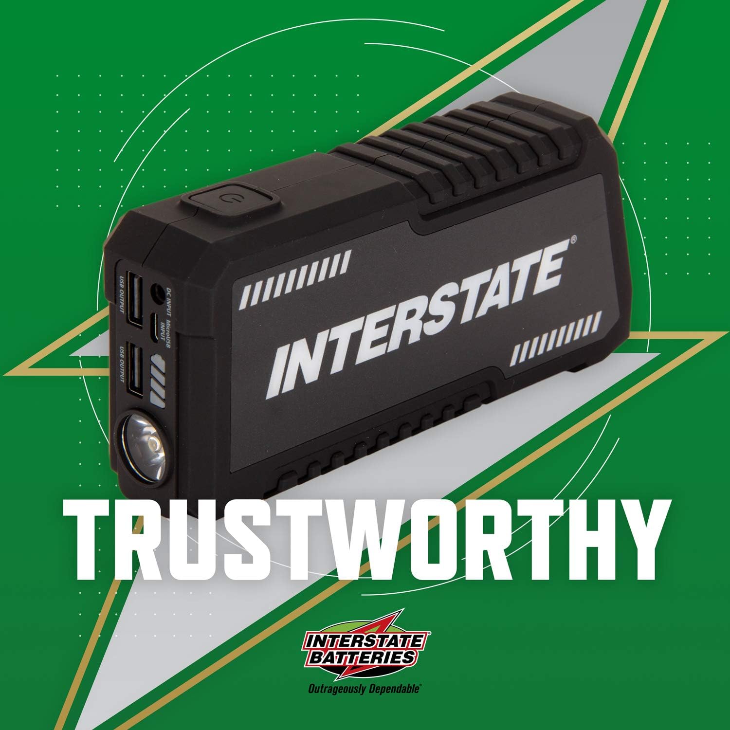 Interstate Batteries Charge and Go 12V Lithium Portable Jump Starter and Battery Charger - 1000A - 8.0L (PWR7020): Automotive