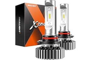 SEALIGHT 9005 Bulbs Latest Upgraded 40,000LM 800% Super Bright, 1:1 Size, 6000K Cool White Fog Light, 50000Hrs Long Service Life, Plug and Play, Pack of 2