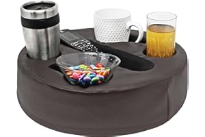 MOOKUNDY - Introducing Sofa Buddy - Convenient Couch Cup Holder, Couch Caddy, Sofa Cup Holder. The Perfect Couch Accessory Big-Leather-Darkbrown
