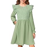 blibean Tween Girls Fall Dresses Semi Formal Flower Dress Size 6-15 Years