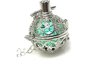 UMBRELLALABORATORY Steampunk FIRE Necklace - Pendant Glow Locket - Great Gifts for women, Mother, Father, cute magical Jewelry