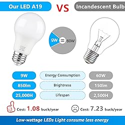 Maylaywood A19 LED Light Bulbs, 60 Watt Equivalent
