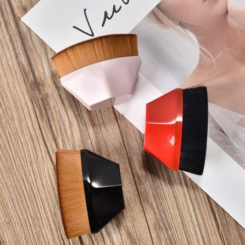 Foundation Makeup Brush Flat Top Kabuki Hexagon Face Blush Liquid Powder Foundation Brush for Blending Liquid, Cream or Flawless Powder Cosmetics(pink): Beauty