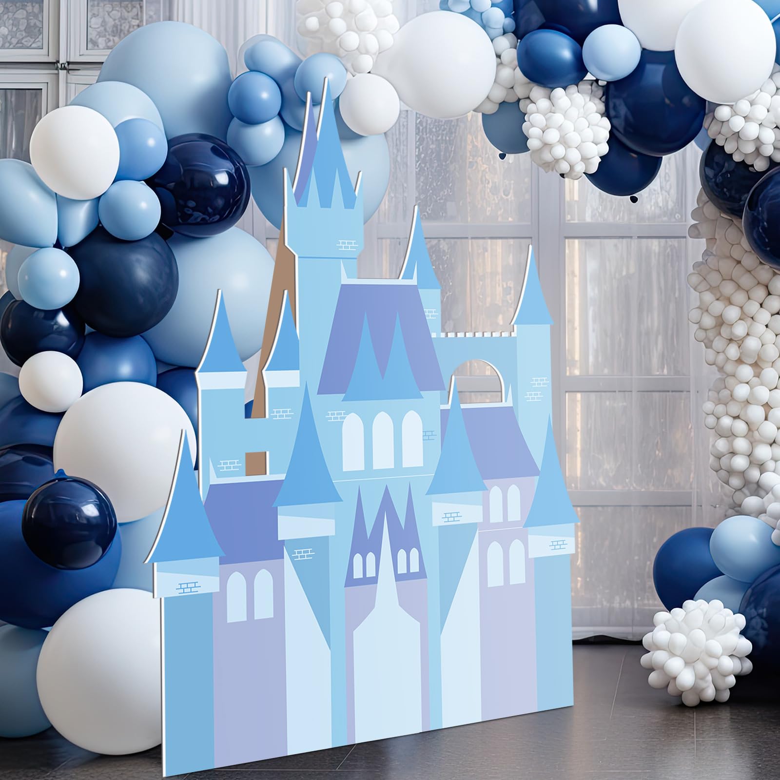 Photo 1 of (incomplete)(see images) Resurhang 5ft Winter Wonderland Princess Castle Cardboard Large Decor Wonderland Snow Castle Cutout Stand for Princess