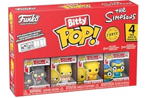 Funko Pop! Bitty: Simpsons - Scratchy, Grandpa Simpson, Lisa Simpson, and A Surprise Mystery Mini Figure - 0.9 Inch (2.2 Cm) - The Simpsons Collectable - Stackable Display Shelf Included - Gift Idea