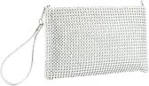 Gripit Bling Mesh Purse Small Clutch for Women Money Purse Evening Wristlet Clutch Bag Little Crystal Cell Phone Purses