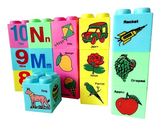 SARTHAM Educational Toys for Nursery Kids (Alphabets, Numbers, Pictures Blocks) Age 2+