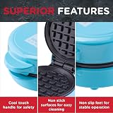 Sensio Home Mini Waffle Maker Blue Non Stick Coating 550W view 4