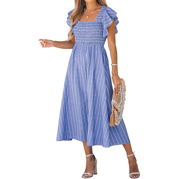 CUPSHE Women's Ruffle Beach Maxi Dress Split V Neck A Line Sleeveless Stripe  Geometric Pattern Casual Summer Dresses, Green Geometric XS at Amazon  Women's Clothing store