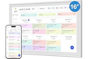 YPI Digital Calendar, 16inch Smart WiFi Electronic Calendar&Chore Chart, IPS Touch Screen HD Display for Family Schedules, Share Moments Instantly from Anywhere