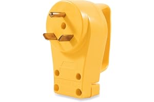 Camco 55245 30A Plug with PowerGrip - Clamshell, Yellow|Yellow