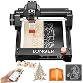 Longer Ray5 Laser Engraver, 2500mW Portable Engraver Machine, 140&times;130mm | 0.01mm Precision, 12000mm/min for Wood Leather, Mini Desktop Design, Detailed Results for DIY Crafts and Small Projects