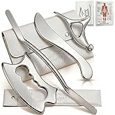 Stainless Steel Muscle Scraper Tool Set - 4Pcs Massage Scraper Tool Gua Sha for Myofascial Release, Fascia Release Tools for Deep Tissue Massage, Physical Therapy & Fascia Scrapingr (4Pcs)