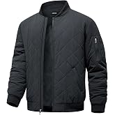 JMIERR Mens Quilted Bomber Jackets Stand Collar Coats | Insulated Puffer Jackets, Padded Coat, Full Zip, Inner Pocket, &zwnj;Water-Resistant&zwnj;, Lightweight, Casual, Warm, Winter