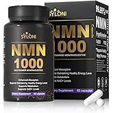 Syloni NMN Supplement 1000mg, 99% Pure for NAD+ Supplement, 60 Capsules Nicotinamide Mononucleotide for Increased NAD Levels, Boosting Energy, DNA Repair & Healthy Aging