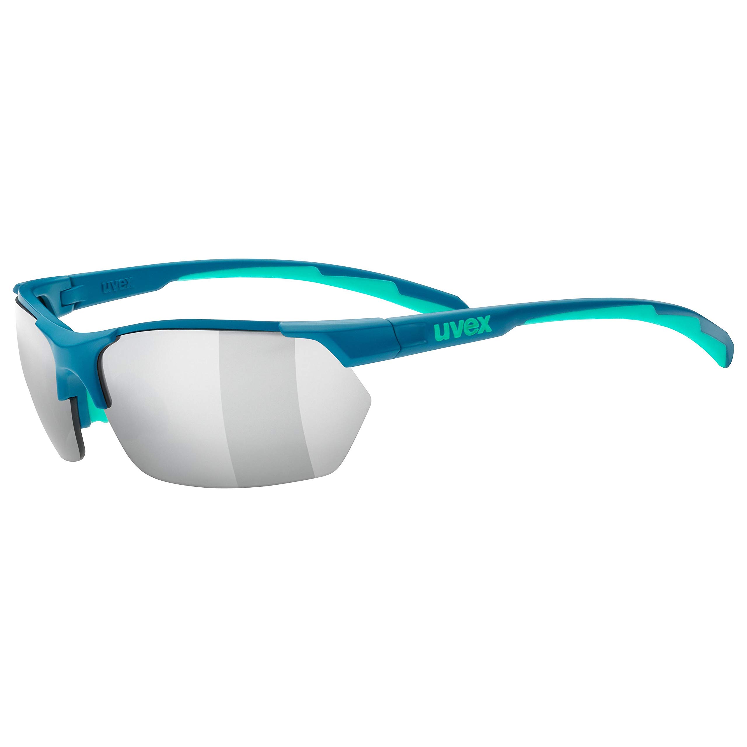 uvex Sportstyle 114 - Outdoor Glasses for Men and Women - Mirrored Lenses - incl. Interchangeable Lenses - Green Turquoise/Silver - One Size