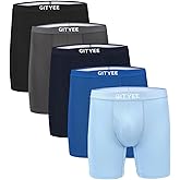 GITYEE Men's Breathable Mesh Tagless Athletic Work Underwear Boxer Briefs, Pack of 5