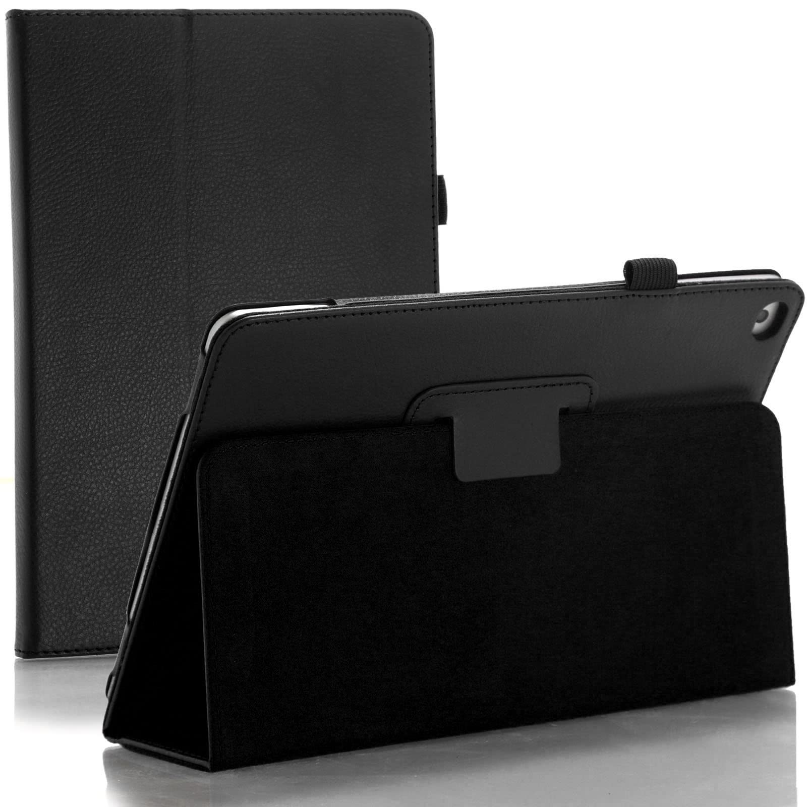 Folio Leather Flip Case For iPad 9.7 6th/5th Generation 2018/2017 and iPad Air 2nd/1st Generation 2014/2013 (Black)