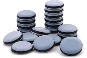 1" Adhesive Furniture Sliders -Furnigear Chair Glides PTFE Mover Slide on Furniture & Kitchen Appliances Slider Easy and Safely - Best Furniture Sliders for Carpet Hardwood Floors (20 Pack)