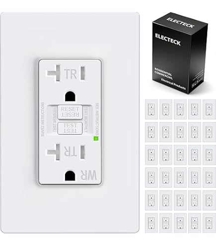 UNIELE 20 Amp GFCI Outlet – 10 Pack, Tamper-Resistant, 125V, LED Indicator, ETL Listed, With Wallplate
