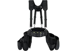MELOTOUGH Tool Belt with Suspenders Electrician Tool Bag Suspenders Framers Combo Apron Tool Belt Construction Tool Pouch Sus