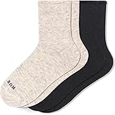 HUE Women's Merino Wool Warm Winter Mini Crew Breathable Natural Temperature Regulating Athletic Socks 2 Pair Pack